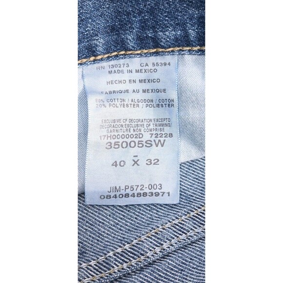 Wrangler Rugged Wear Men 40x32 Cowboy Cut Denim Jeans Western Ranch Straight - Picture 4 of 7